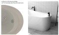 Freistehende Standbadewanne Badewanne mit Ablage Acryl 170 x 80 cm Ab- und Überlauf Elke + Tisch Badbank Bambus Lago