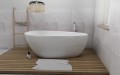 Freistehende Badewanne Acryl 160 x 73 cm Ablauf Click Clack schwarz gold Goya A-Line