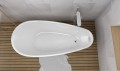 Freistehende Badewanne Acryl 160 x 73 cm Ablauf Click Clack schwarz gold Goya A-Line