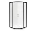 Duschkabine Duschabtrennung Modern black Viertelkreis 80x80x190 cm Klarglas schwarz (id: 1372)