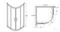 Duschkabine Duschabtrennung Modern black Viertelkreis 90x90x190 cm Klarglas schwarz (id: 1373)