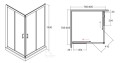 Duschkabine Duschabtrennung Modern black Viereck 80x80x190 cm Klarglas schwarz (id: 1374)
