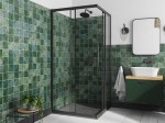 Duschkabine Duschabtrennung Modern black Viereck 90x90x190 cm Klarglas schwarz