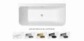 Freistehende Badewanne Vorwand-Badewanne Varya 150x75 cm Acryl Click-Clack optionale Farben (id: 1376)