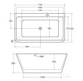 Freistehende Badewanne Vorwand-Badewanne Varya 170x80 cm Acryl Click-Clack optionale Farben (id: 1377)