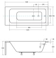 Badewanne Rechteck Talia 140x70 cm