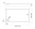 Duschwanne Rechteck Competia black Acryl 100x90 cm Stein Effekt schwarz (id: 1379)