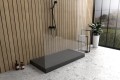 Duschwanne Rechteck Competia black Acryl 100x90 cm Stein Effekt schwarz