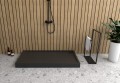 Duschwanne Rechteck Competia black Acryl 100x90 cm Stein Effekt schwarz