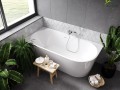 Freistehende Badewanne Badewanne Zoya 170x80 cm LINKS Acryl Siphon Click-Clack