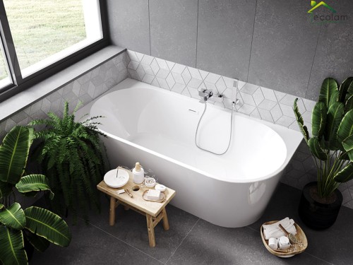 Freistehende Badewanne Badewanne Zoya 170x80 cm LINKS Acryl Siphon Click-Clack