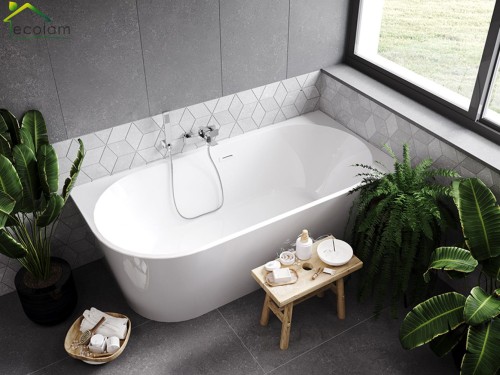Freistehende Badewanne Badewanne Zoya 150x75 cm RECHTS Acryl Siphon Click-Clack