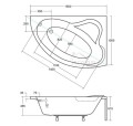 Badewanne Eckbadewanne Ada 160x100 cm rechts