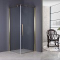 Duschkabine Viereck Duschabtrennung Echtglas GOLD Fresh-Line 90x90x200 cm Klarglas golden (id: 1398)