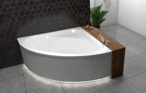 Badewanne Eckbadewanne 148x148 cm Luksja optional: LED-Verkleidung (id: 1400)
