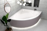 Badewanne Eckbadewanne Mia 120x120 cm Acryl mit LED- Verkleidung
