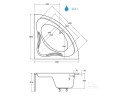 Badewanne Eckbadewanne Mia 120x120 cm Acryl mit LED- Verkleidung (id: 1401)