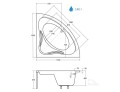 Badewanne Eckbadewanne Mia 130x130 cm Acryl mit LED- Verkleidung (id: 1402)