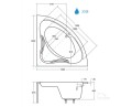 Badewanne Eckbadewanne Mia 140x140 cm Acryl mit LED- Verkleidung (id: 1403)