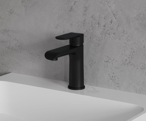 Waschtischarmatur Einhebelmischer Wasserhahn Sacramento schwarz matt Armatur black (id: 1410)