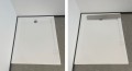 Duschwanne flach West New weiß mit Rinne 110x90 cm Stein Effekt matt (id: 1420)