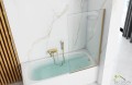 Badewannenabtrennung für Badewannen Badewannenaufsatz Duschabtrennung golden gold 1-teilig 70 x 140 cm Klarglas Elegant