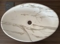 Aufsatzwaschbecken 48x34 cm Waschschale Lava Linda Steinmuster matt (id: 1432)