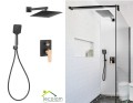 Duschsystem Midnight schwarz rosegold Unterputz Regendusche Brause black golden rose