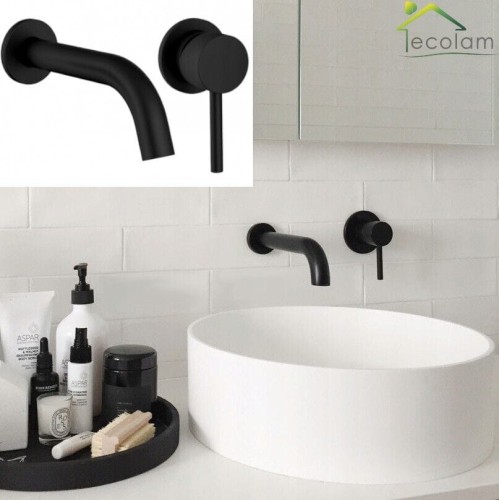 2-Loch Waschtischarmatur Lungo schwarz Unterputz Einhandmischer black matt (id: 1446)