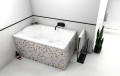 Badewanne mit Sitz Sitzbadewanne Rechteck Wivea 120x75 cm