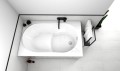 Badewanne mit Sitz Sitzbadewanne Rechteck Wivea 130x75 cm