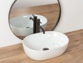 Aufsatzwaschbecken 48x34 cm Amelia Waschschale weiß Keramik (id: 1454)