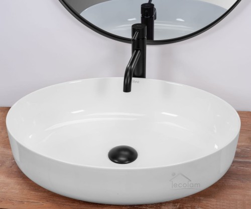 Aufsatzwaschbecken 55x41 cm Queen Waschschale weiß Keramik (id: 1458)