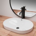 Einbauwaschbecken 59x40 cm Arleta Einbauwaschtisch weiß Keramik (id: 1459)