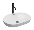 Einbauwaschbecken 59x40 cm Arleta Einbauwaschtisch weiß Keramik (id: 1459)