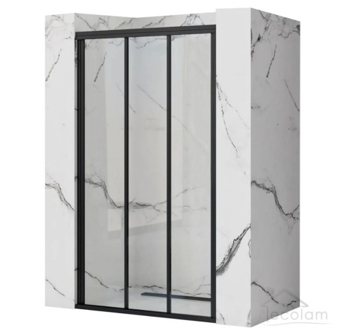 Nischentür Duschtür 90x190 cm Alex Duschkabine schwarz (id: 1472)