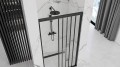 Nischentür Duschtür 90x190 cm Alex Duschkabine schwarz (id: 1472)
