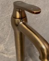 Waschtischarmatur für Waschschale Aufsatzbecken Armatur hoch Retro Art Deco Antik Bronze Click Clack GRATIS