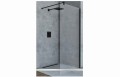 WALK IN Duschkabine transparent Easy-IN Duschabtrennung 120x200 cm Duschwand schwarz (id: 1477)