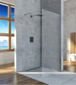 WALK IN Duschkabine transparent Easy-IN Duschabtrennung 100x200 cm Duschwand chrom (id: 1478)