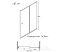 Nischentür Klarglas Duschtür Duo Slide 140x195 cm Duschkabine transparent (id: 1485)