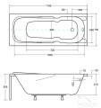 Badewannne Rechteck Majka 120x70 cm optional: Schürze Styroporverkleidung (id: 1486)