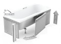 Badewannne Rechteck Majka 120x70 cm optional: Schürze Styroporverkleidung (id: 1486)