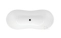 Freistehende Badewanne weiß / schwarz 160 x 70 cm Ablauf Click Clack Mineralguss Viya