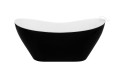 Freistehende Badewanne weiß / schwarz 160 x 70 cm Ablauf Click Clack Mineralguss Viya
