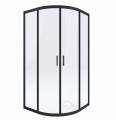 Duschkabine Viertelkreis Funkia schwarz 80x80x185 cm Echtglas black (id: 1499)