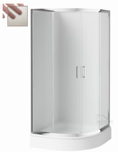 Duschkabine Dusche Viertelkreis strukturiertes Glas 80 x 80 x 170 cm R55 Funkia