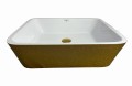 Aufsatzwaschbecken 50 x 40 cm Waschschale Glamour Mineralguss Assos gold Brokat