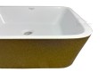 Aufsatzwaschbecken 50 x 40 cm Waschschale Glamour Mineralguss Assos gold Brokat