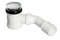 Freistehende Badewanne 170 x 72 cm Ablauf Click Clack Mineralguss Viya + Ablage Bambus